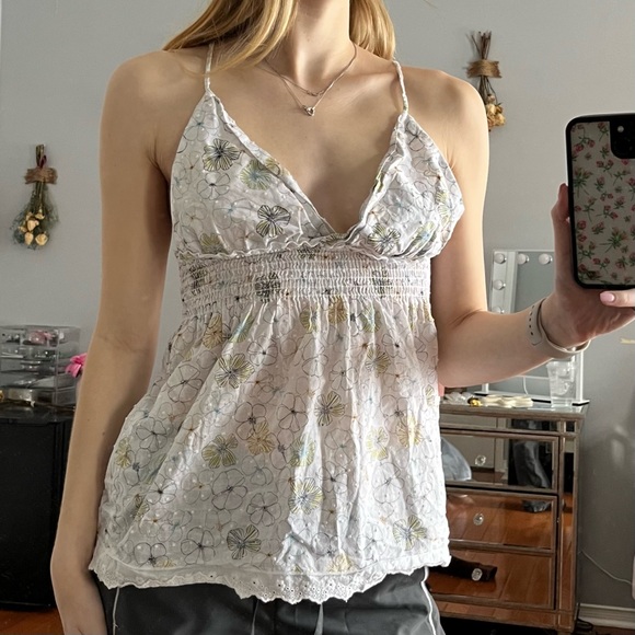 Tops - Vintage Floral Babydoll Tank